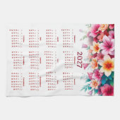 Kalender 2027 mit Blumen Geschirrtuch (Horizontal)