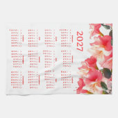 Kalender 2027 mit Blumen Geschirrtuch (Horizontal)