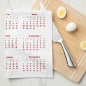 Kalender 2027 mit Blumen Geschirrtuch (Viertel Falte)