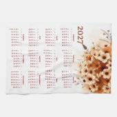 Kalender 2027 mit Blumen Geschirrtuch (Horizontal)