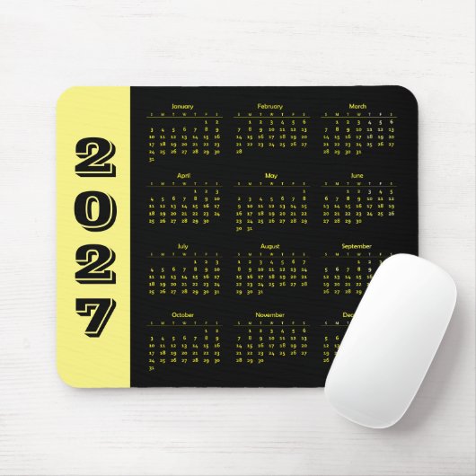Kalender 2027 mousepad (Mit Mouse)