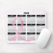 Kalender 2028 Pinkes Band Mousepad (Mit Mouse)