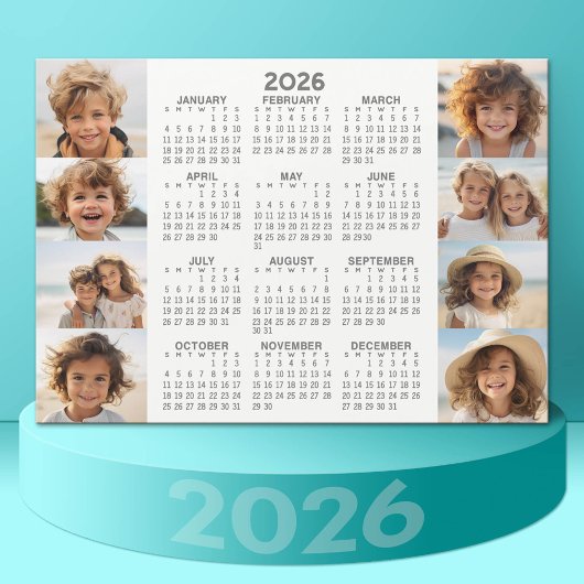 Kalender - 8 Fotos - Basic Grau White Magnet