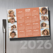 Kalender - 8 Fotos Basic Terra Cotta White Magnet