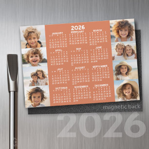 Kalender - 8 Fotos Basic Terra Cotta White Magnet
