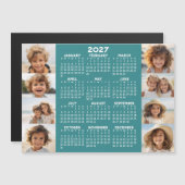 Kalender - 8 Fotos Grundlegendes blaues Magnet (Vorne/Hinten)
