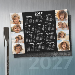 Kalender - 8 Fotos - Schwarz-weißes Grundmagazin Magnetkarte