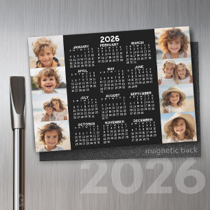 Kalender - 8 Fotos - Schwarz-weißes Grundmagazin Magnetkarte