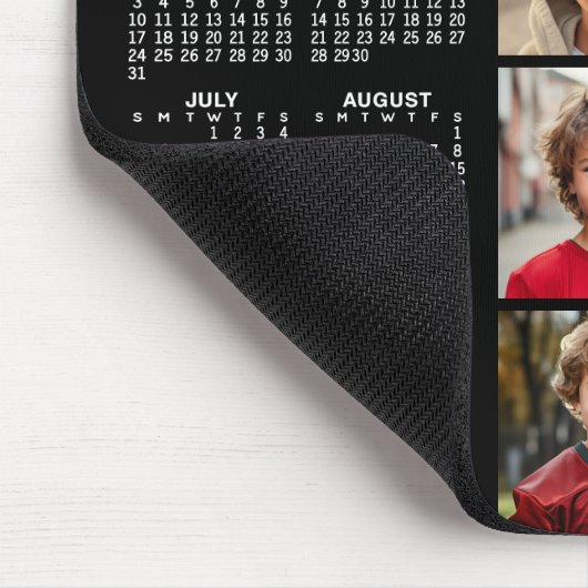 Kalender - 9 Foto-Collage - schwarz Mousepad (Ecke)