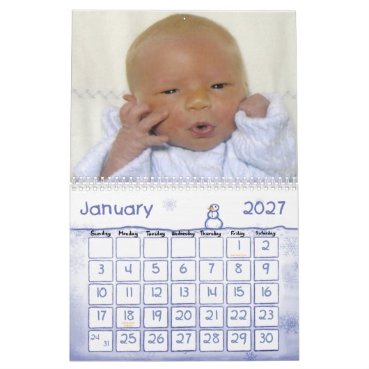 Kalender-Abdeckung, Noah's erstes Jahr Kalender (Jan 2027)