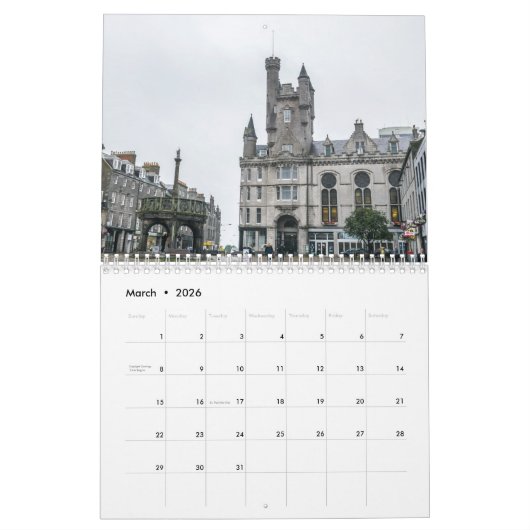 Kalender Aberdeen 2026 (Mär 2026)