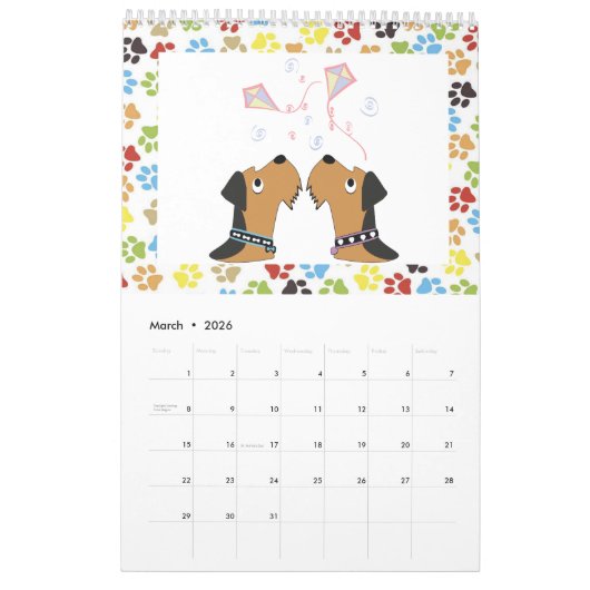 Kalender Airedales Terrier (Mär 2026)