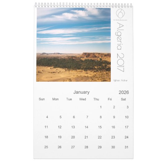 Kalender ALGERIENS 2017 durch Ibn Ibn Battuta (Jan 2026)