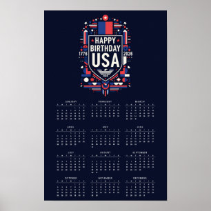 Kalender Alles Gute zum Geburtstag USA 250 Poster