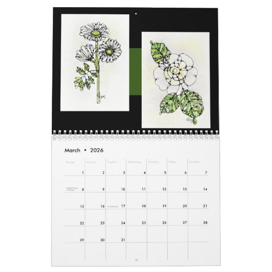 Kalender - Aquarell & Tintenbilder. (Mär 2026)