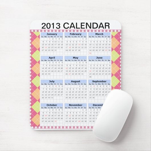 Kalender auf einem Mousepad (Mit Mouse)