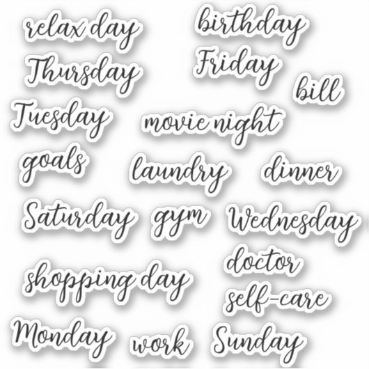 Kalender-Aufkleber für Planer | Stationär Aufkleber (Vorderseite)