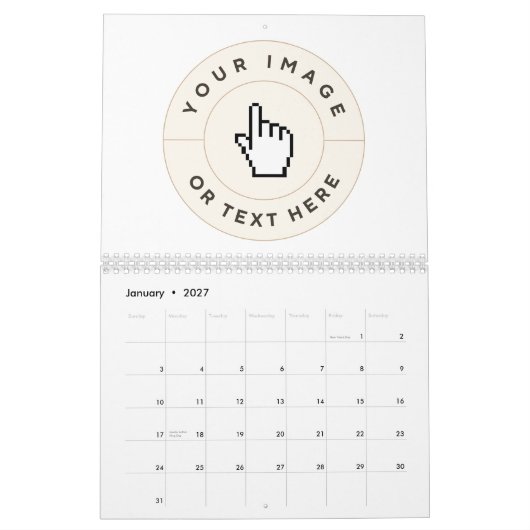 Kalender - Benutzerdefiniert (Bild/Text hinzufügen (Jan 2027)