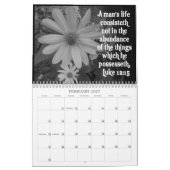 KALENDER-BLUMENund BIBELscripture-SCHWARZES U. Kalender (Feb 2027)