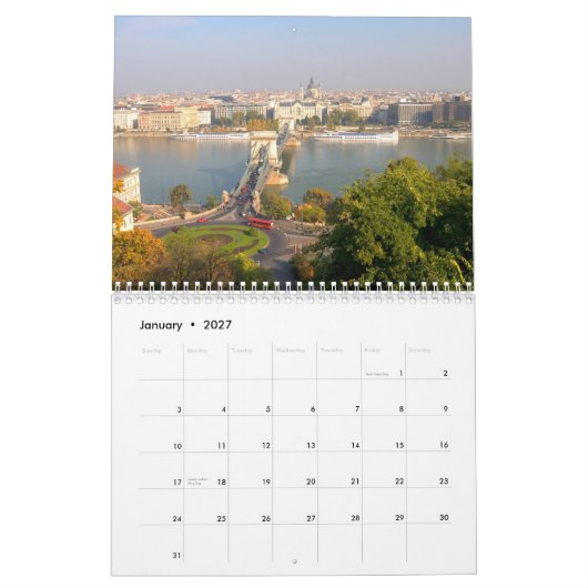Kalender Budapests, Ungarn 2013 (Jan 2027)