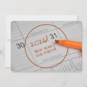 Kalender & Champagner Silvesterabend Party Einladung (Vorderseite)