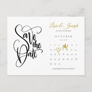 Kalender Cupid Gold Liebe Herz Termin merken Postkarte