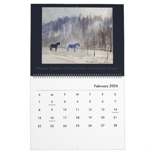 Kalender der Aquarellmalereien von Steven Givler (Feb 2026)