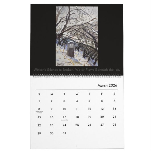 Kalender der Aquarellmalereien von Steven Givler (Mär 2026)