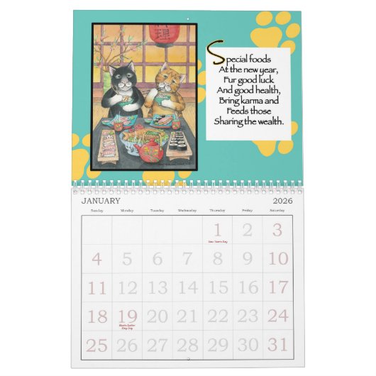 Kalender der asiatischen Kätzchen (Jan 2026)