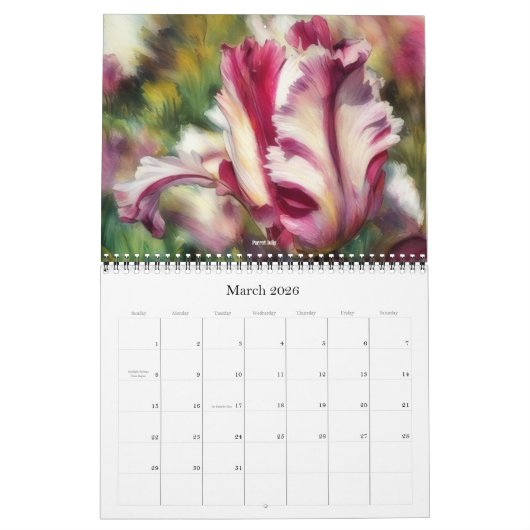 Kalender der Blume Kunstfotografie (Mär 2026)