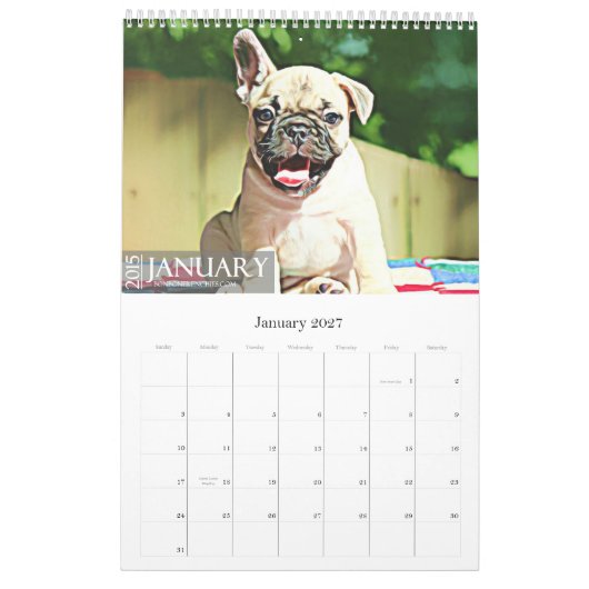 KALENDER DER FRANZÖSISCHEN BULLDOGGEN-2015 (Jan 2027)