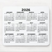 Kalender der ganzjährigen Ansicht - horizontal Mousepad (Vorne)