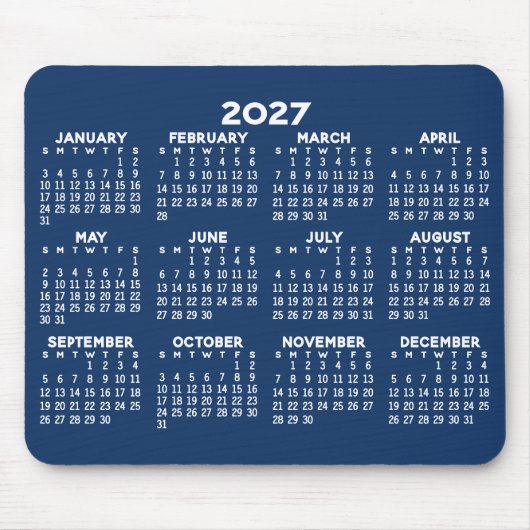 Kalender der ganzjährigen Ansicht - horizontal Mousepad (Vorne)
