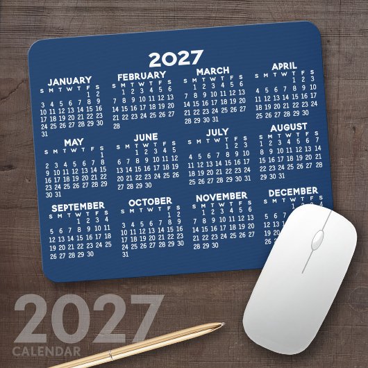 Kalender der ganzjährigen Ansicht - horizontal Mousepad