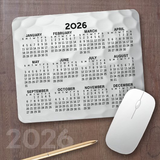 Kalender der ganzjährigen Ansicht - horizontal Mousepad