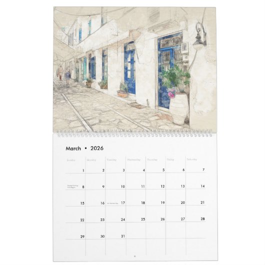 Kalender der griechischen Skizzen 2025 (Mär 2026)