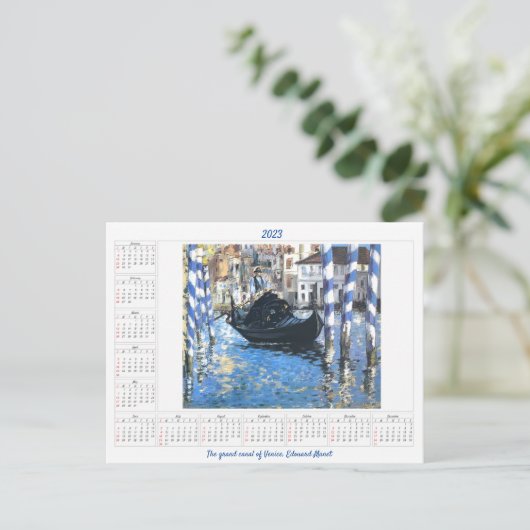 Kalender Der große Kanal von Venedig Edouard Manet Postkarte (Stehend Vorderseite)