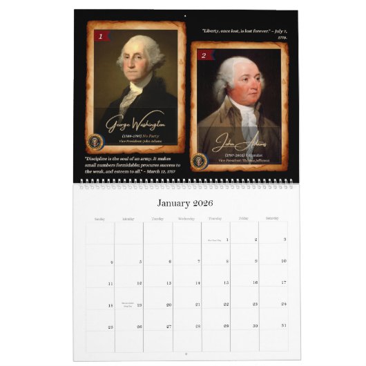 Kalender der historischen Zitate der Präsidenten d (Jan 2026)