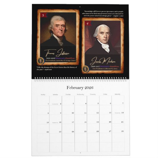 Kalender der historischen Zitate der Präsidenten d (Feb 2026)