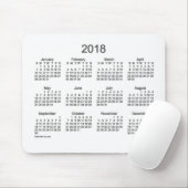 Kalender der Holzkohlen-2018 und des Weiß durch Mousepad (Mit Mouse)
