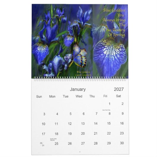 Kalender der Iris-Sammlungs-2 für 2011 (Jan 2027)