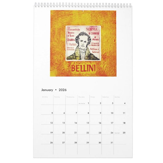 Kalender der italienischen Komponisten (Jan 2026)