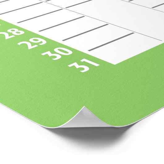 Kalender der Jahresansicht - Limoner Planer für da Poster (Ecke)