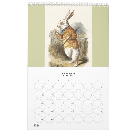Kalender der klassischen Alice im Wunderland 2012 (Mär 2026)
