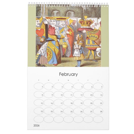Kalender der klassischen Alice im Wunderland 2012 (Feb 2026)