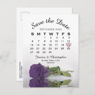 Kalender der Lila Rose Save the Date Ankündigungspostkarte