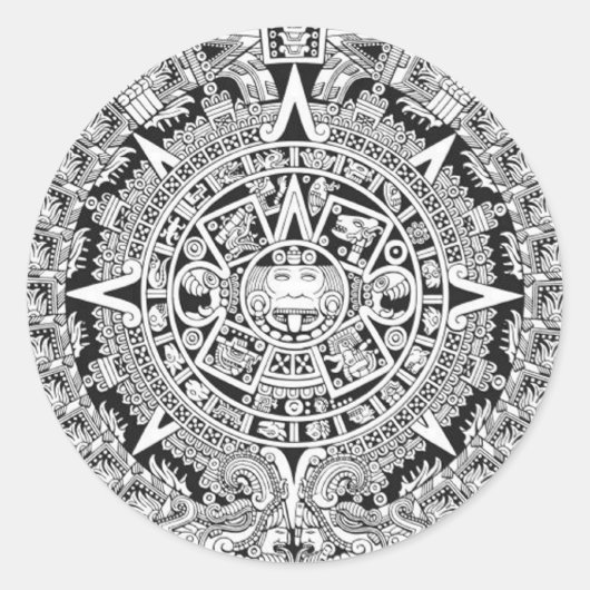 Kalender der Maya 12.21.2012 Aztec Runder Aufkleber (Vorderseite)