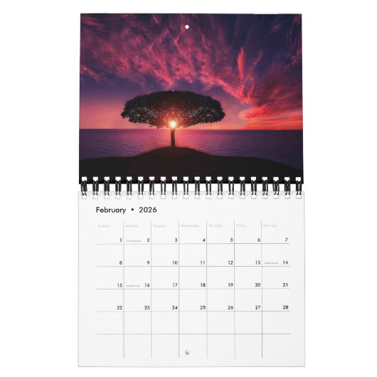 Kalender der Naturszenen | Bearbeitbarer Jahrestex (Feb 2026)