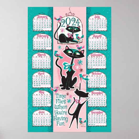 Kalender der Neuen Katzen Mitte 2024 Poster (Vorne)