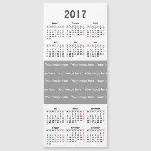 Kalender der Schablone 2017 Magnetkarte